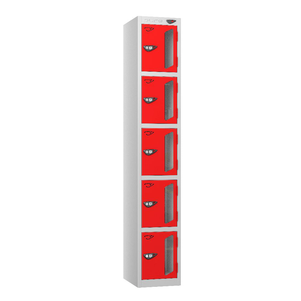 Vision 5-Door Locker Pearl Silver Flame Red