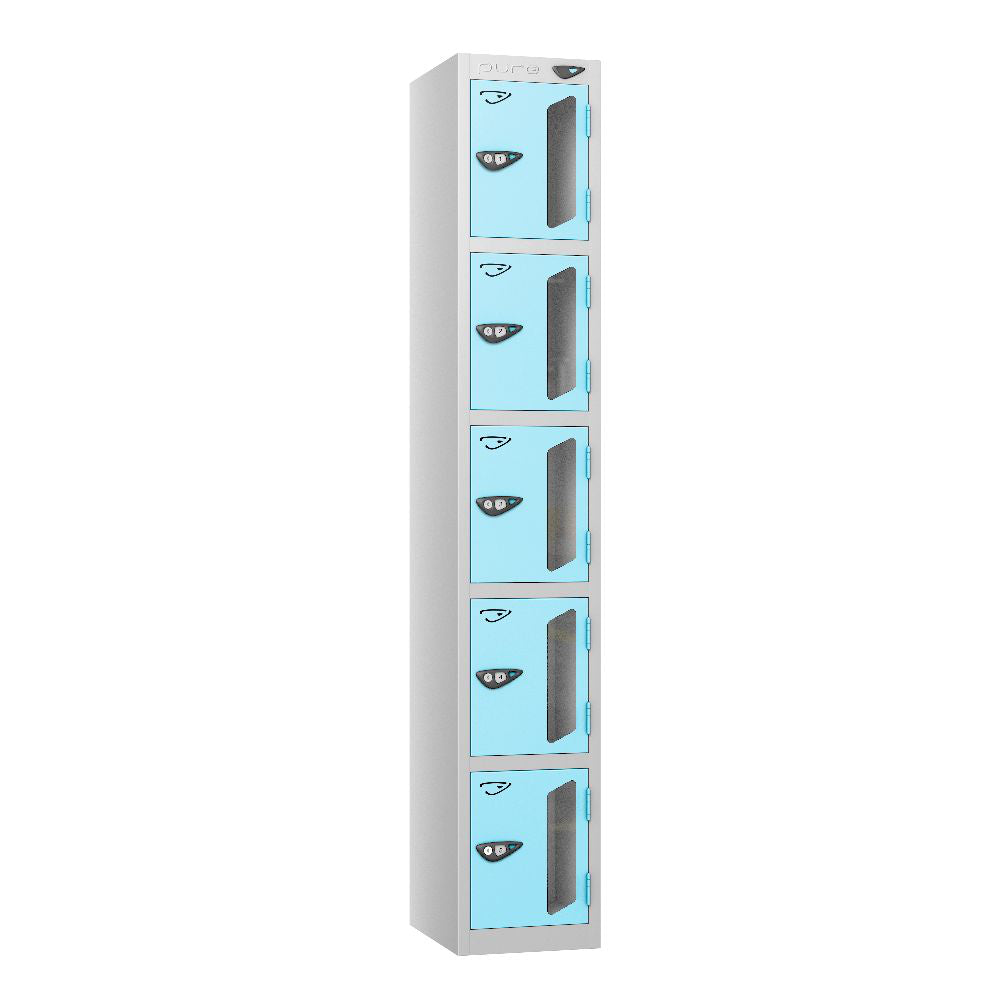 Vision 5-Door Locker Pearl Silver Ribbon Blue