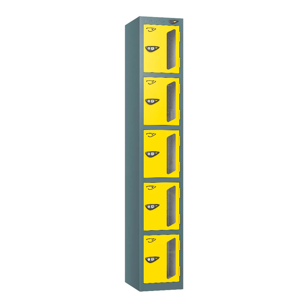 Vision 5-Door Locker Slate Grey Lemon Yellow