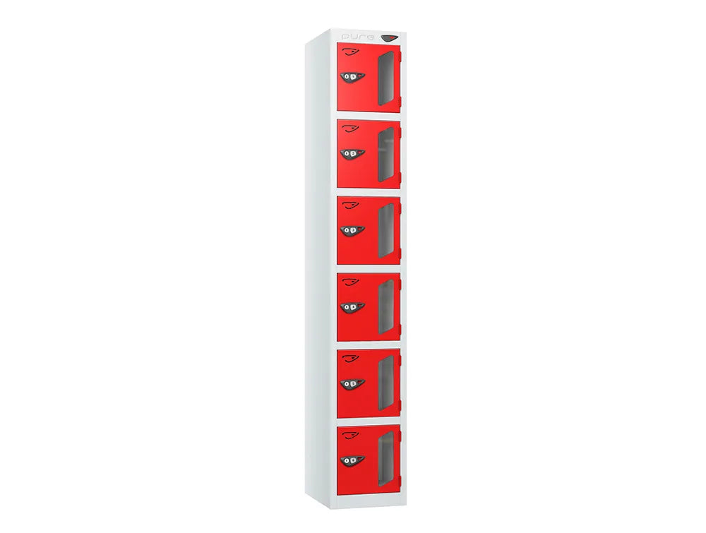 Vision 6-Door Locker - Arctic White & Flame Red