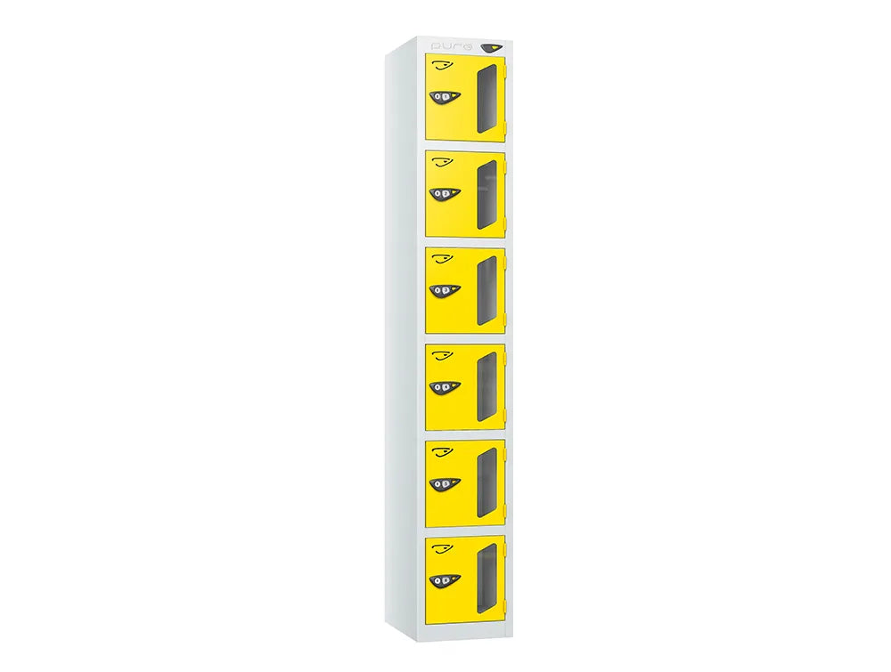 Vision 6-Door Locker - Arctic White & Lemon Yellow