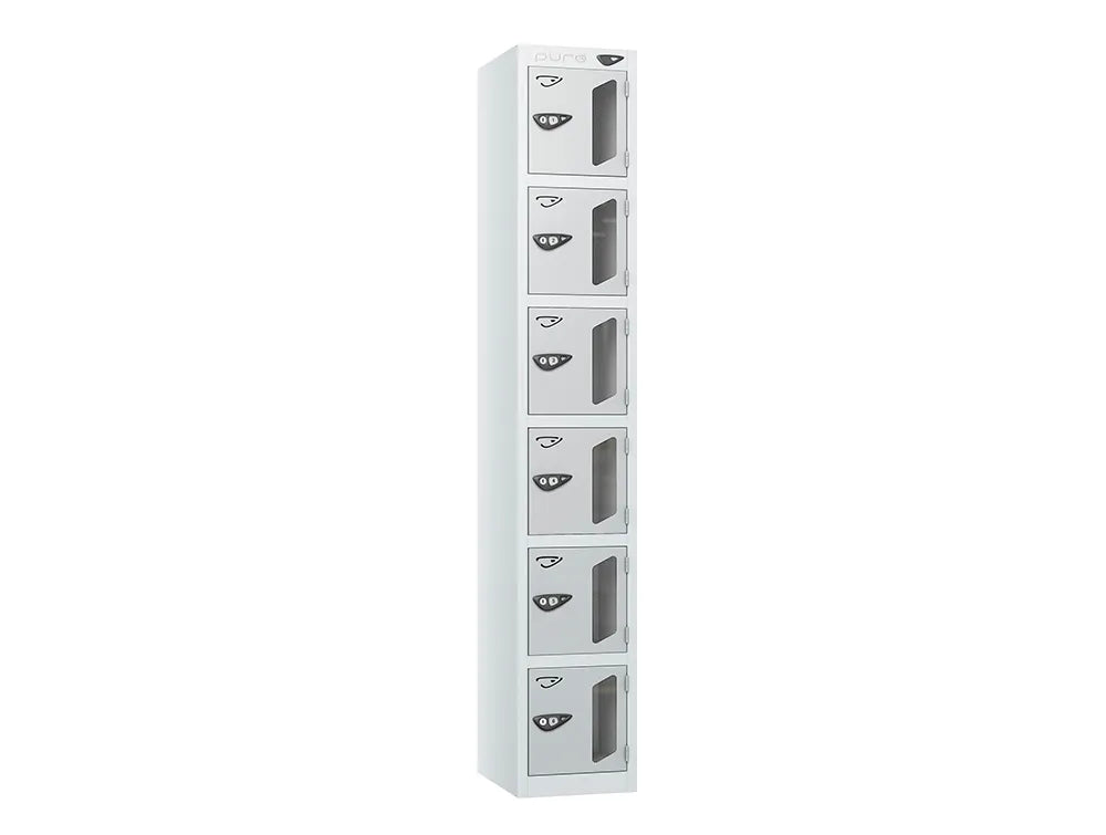 Vision 6-Door Locker - Arctic White & Pearl Silver