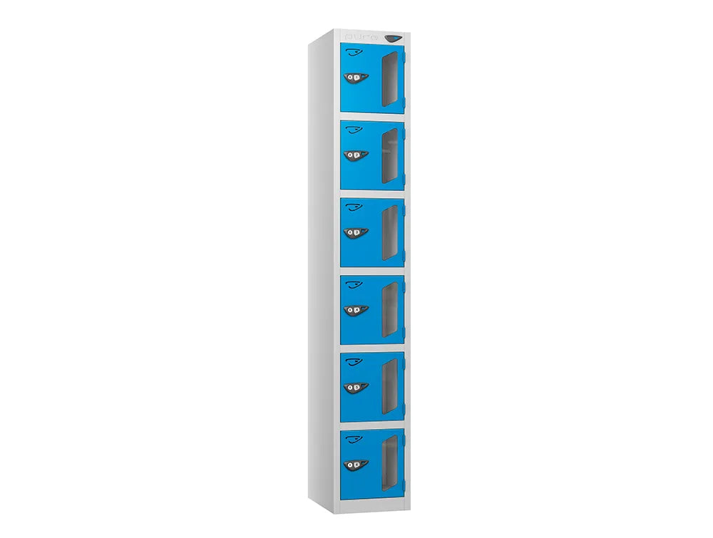 Vision 6-Door Locker - Pearl Silver & Cobalt Blue