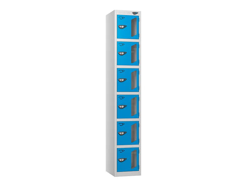 Vision 6-Door Locker - Pearl Silver & Cobalt Blue