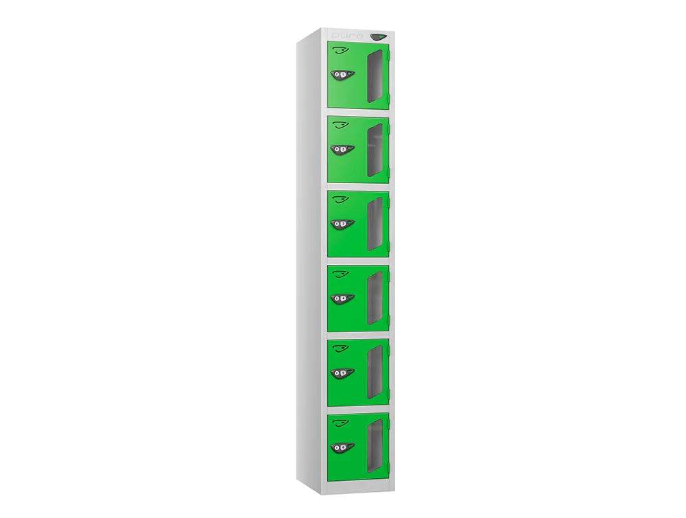 Vision 6-Door Locker - Pearl Silver & Cobalt Blue