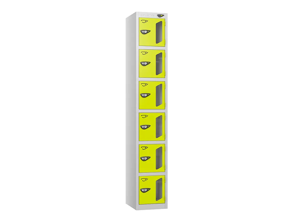 Vision 6-Door Locker - Pearl Silver & Lime Light
