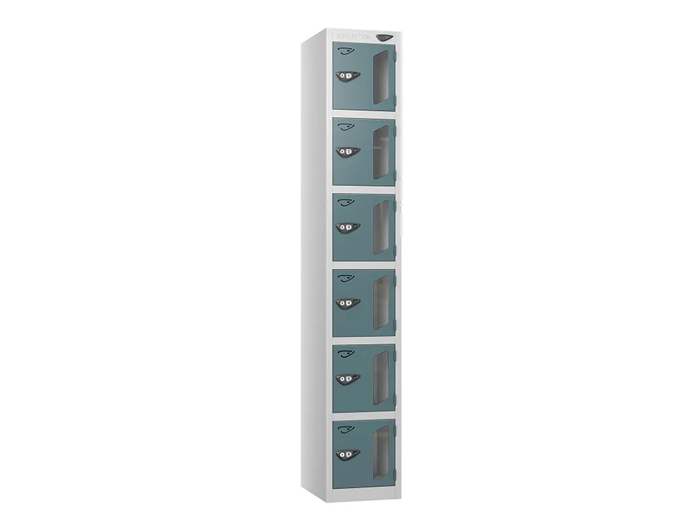 Vision 6-Door Locker - Pearl Silver & Slate Grey