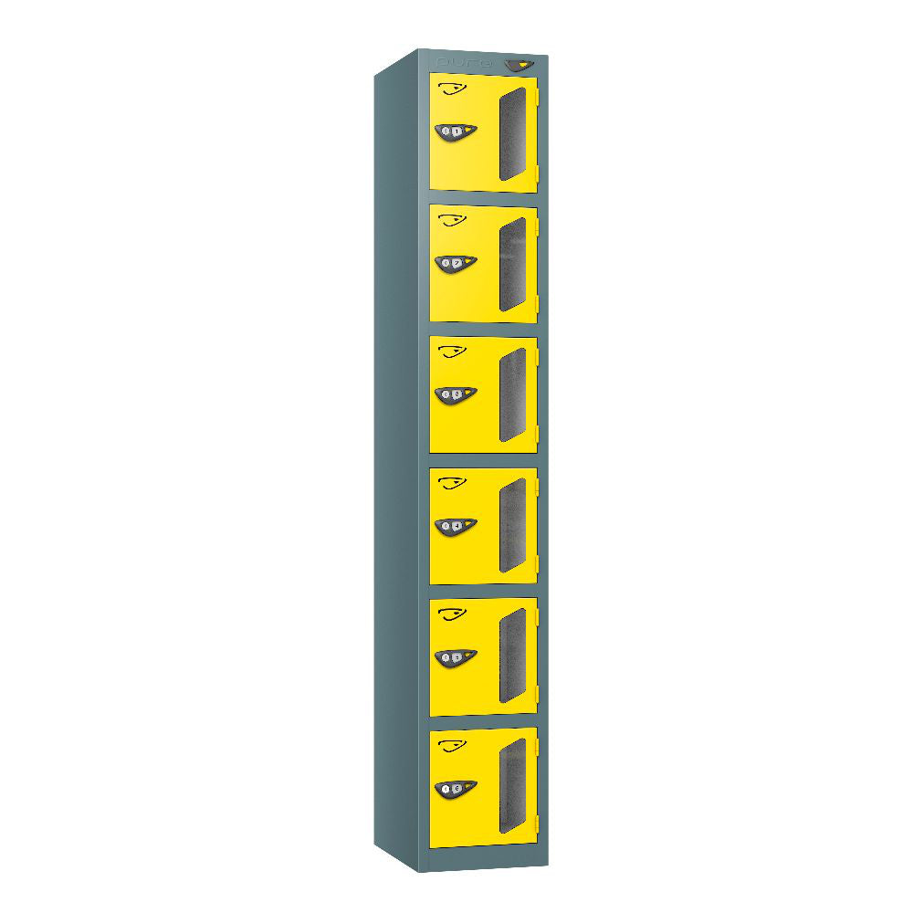 Vision 6-Door Locker - Slate Grey Lemon Yellow
