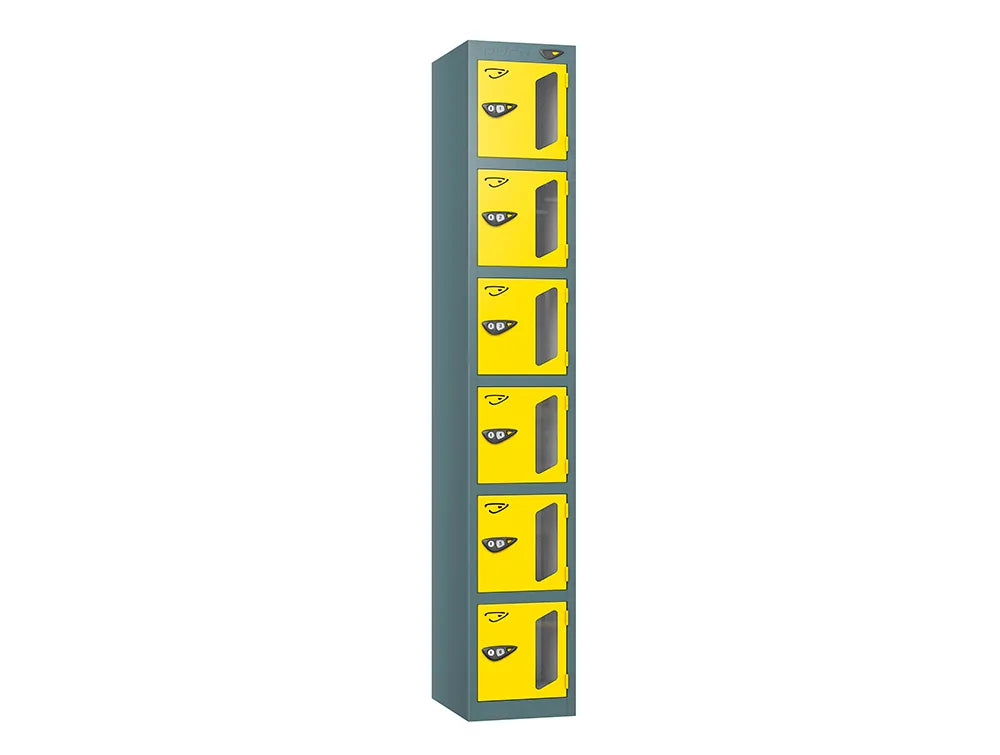 Vision 6-Door Locker - Slate Grey & Lemon Yellow