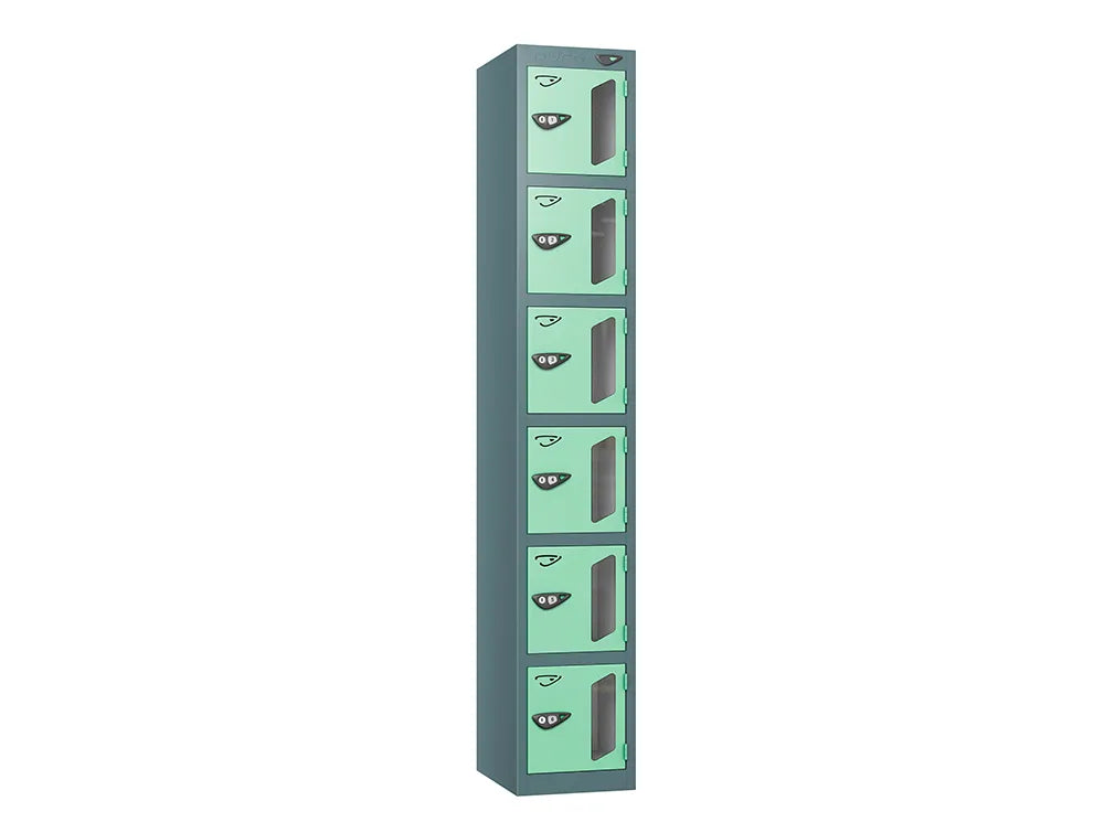 Vision 6-Door Locker - Slate Grey & Mint