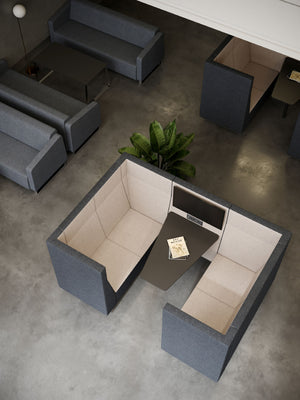 Voo Voo 9xx Meeting Sofa Booth with Modular Sofa and Indoor Plant in Breakout Setting