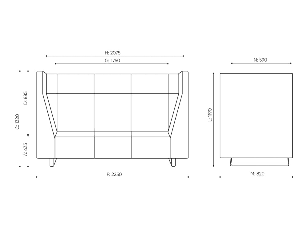 Voo Voo 9xx Modular 3 Seater Sofa Dimensions