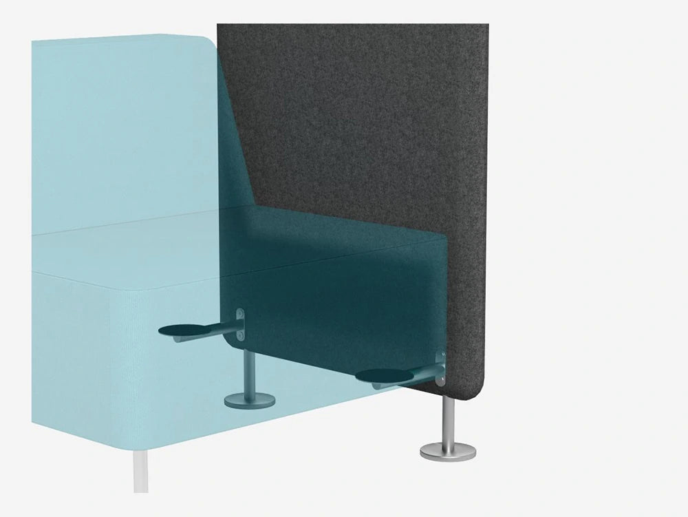Wall In Single Partition Wall To Be Connected With 1 Or 2 Seats   Model W11 W12 Pro Wa W11 Blk Sl 10