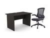 Walnut Home Office Desk With Mesh Adjustable Black Chair