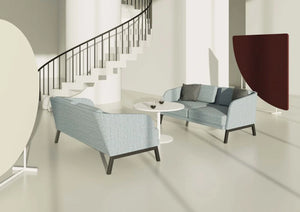 Walter 2 Seater Classic Sofa with White Round Top Table