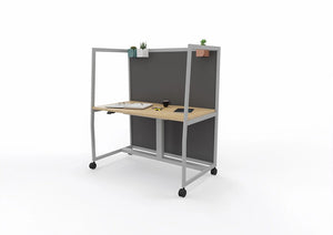 Wariant Mobile Desk With High Privacy Screen 6