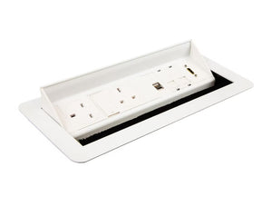 Wave 2 UK Sockets In Desk Power Module White