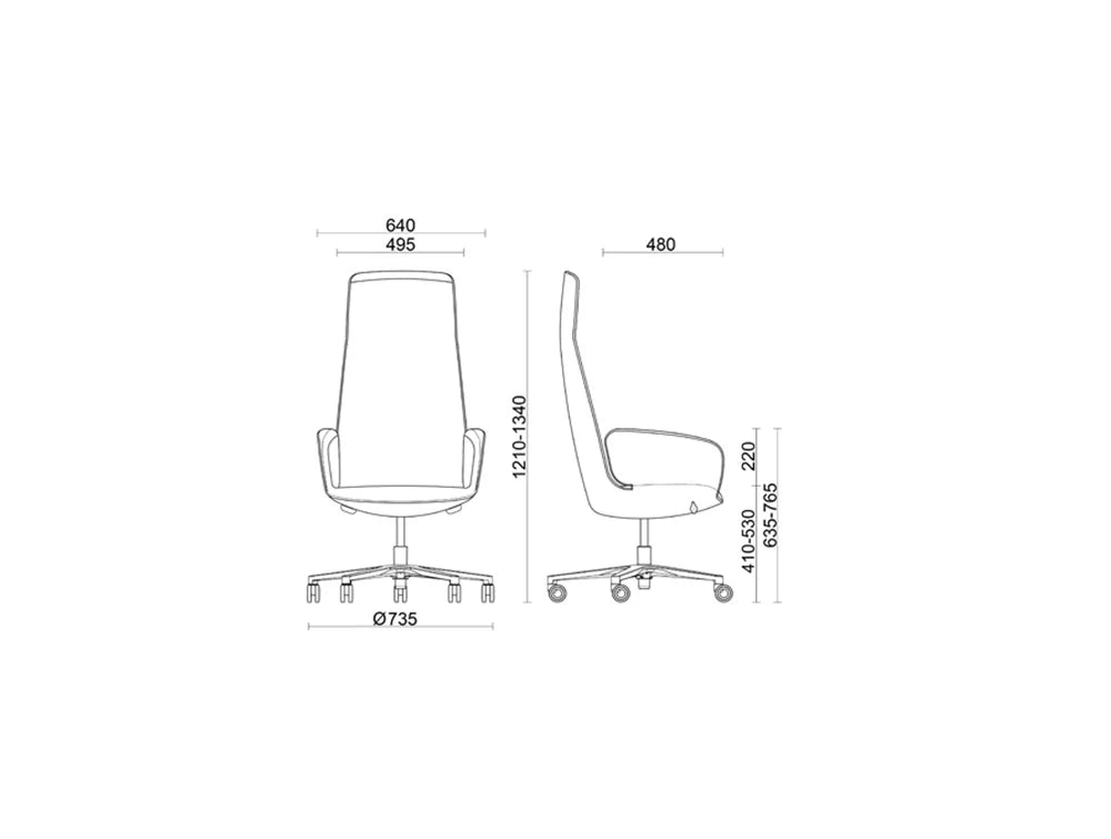 Why Not High Back Executive Office Chair 7 Dimensions