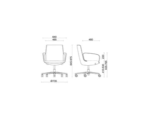 Why Not Manager Office Chair With 5 Spoke Base 3 Dimensions