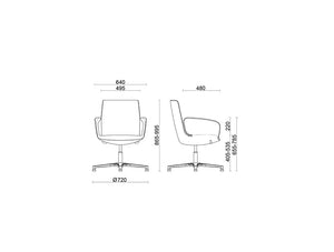 Why Not Meeting Office Chair With 4 Spoke Base 3 Dimensions