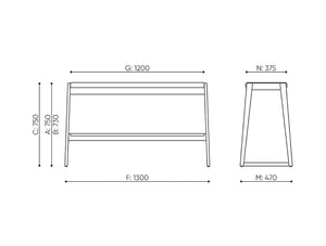 Woodbe Wooden Retangular Bench Dimensions