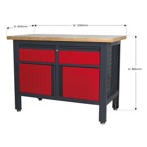 Workbench with 2 Drawers and 2 Cupboards AP1372A 5
