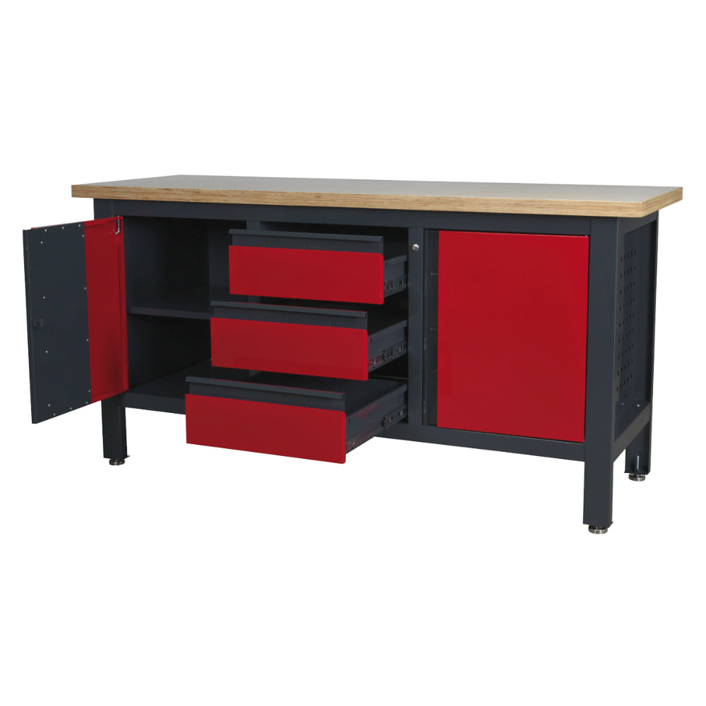 Workbench with 3 Drawers and 2 Cupboards AP1905C 3
