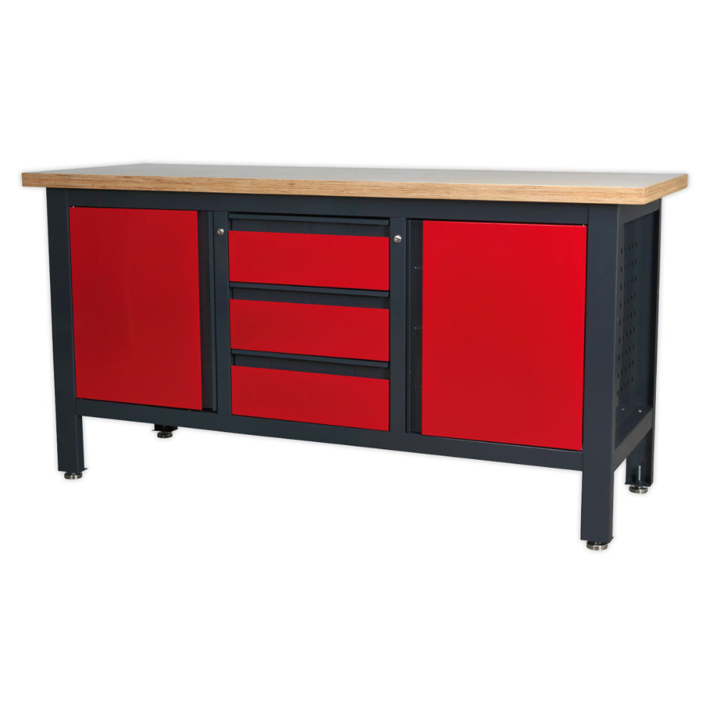 Workbench with 3 Drawers and 2 Cupboards AP1905C 4
