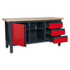 Workbench with 3 Drawers, 1 Cupboard and Open Storage AP1905B 3