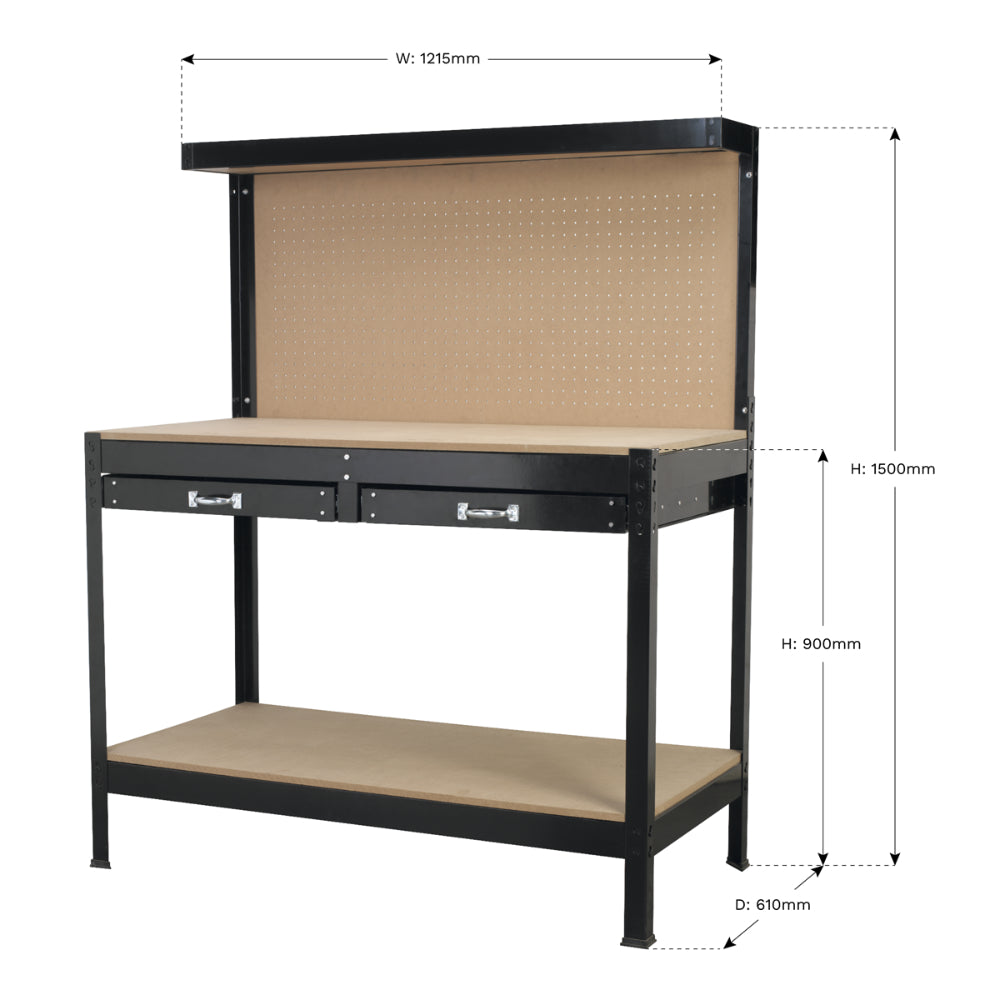 Workstation with 2 Drawers 1.2m AP12600 3
