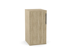 Ws.D Key 2-Level 1-Column Cupboard in Sonoma Oak with Black Handle