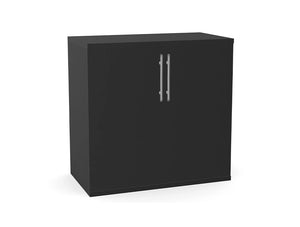 Ws.D Key 2-Level Cupboard in Black with Grey Handle