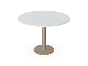 Ws.D Key Round Cylinder Base Table in Grey Top with Nevada Finish Leg