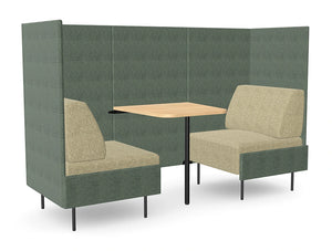 Ws.D Snug Sofa Meeting Pod 2 Person Booth Open Front with High Back