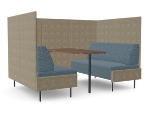 Ws.D Snug Sofa Meeting Pod 4 Person Booth Open Front with High Back