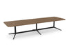 WsD Harmon Triple Base Table with Rectangular Curved Edge Top