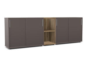Ws.D Key 2-Level Sliding Cabinet with Middle Bookshelf