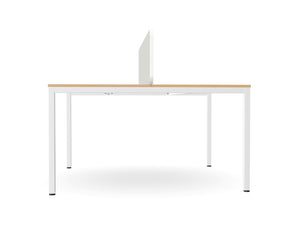 WsD Key 2 Person Back To Back Bench Desk with Straight Legs 3