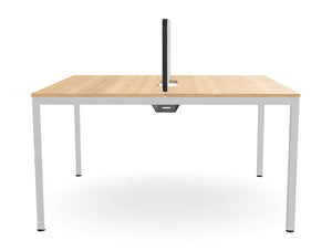 WsD Key 2 Person Back To Back Bench Desk with Straight Legs African Oak 2