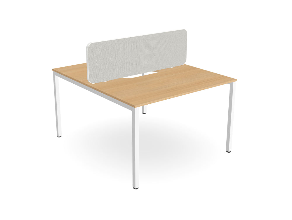 WsD Key 2 Person Back To Back Bench Desk with Straight Legs