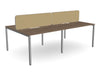 WsD Key 4 Person Back To Back Bench Desk with Straight Legs