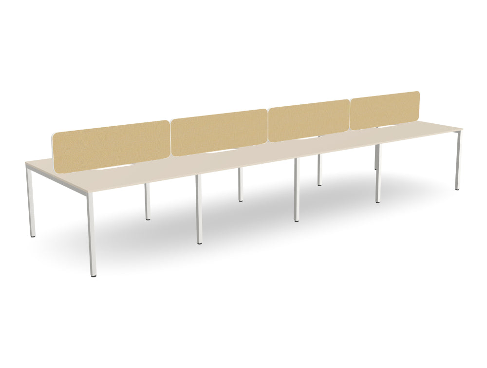 WsD Key 8 Person Back To Back Bench Desk with Straight Legs