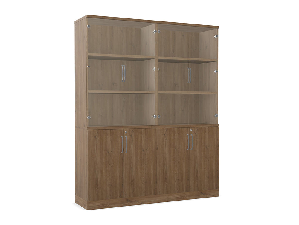 Ws.D Key Storage Modular 4-Door Glass/Wood Cabinet