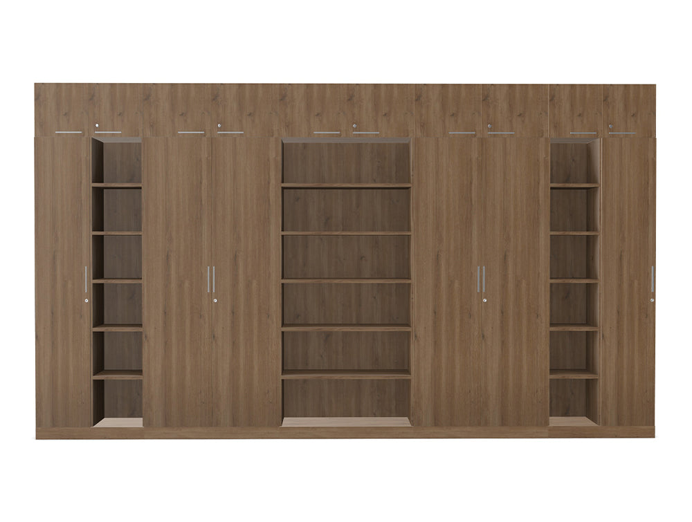WsD Key Storage Modular 6 Level Cupboard with Bookshelves and High Cabinets Coffee 2