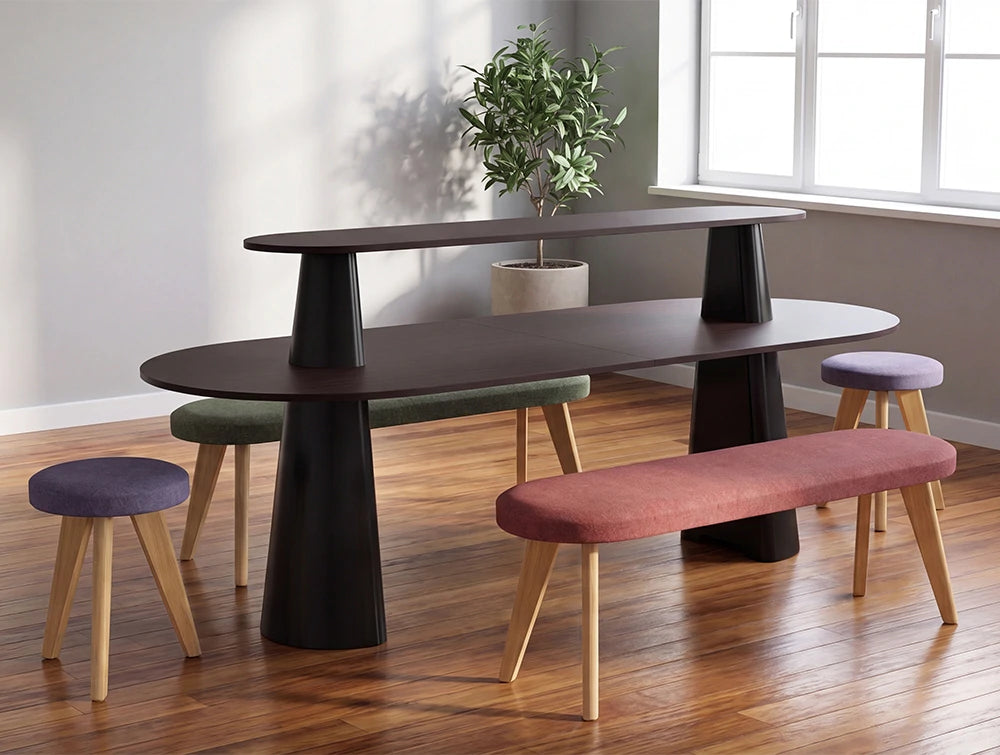 WsD Kontera Meeting Room Table with OTT with Bench and Stools