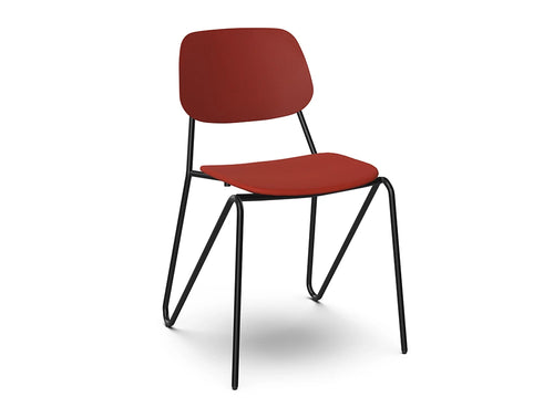 Ws.D Line Chair with Curved Legs and Padded Seat