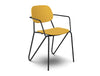 Ws.D Line Upholstered Chair with Curved Legs and Armrest