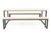 WsD Nestro Closed Metal Leg Canteen Table and Bench Set with Alternative Edging 2