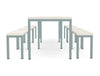 WsD Nestro Metal 3 Piece Canteen Table with Straight Leg 3