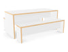 Ws.D Nestro Slab Leg Alternative Edging Canteen Table and Bench Seating
